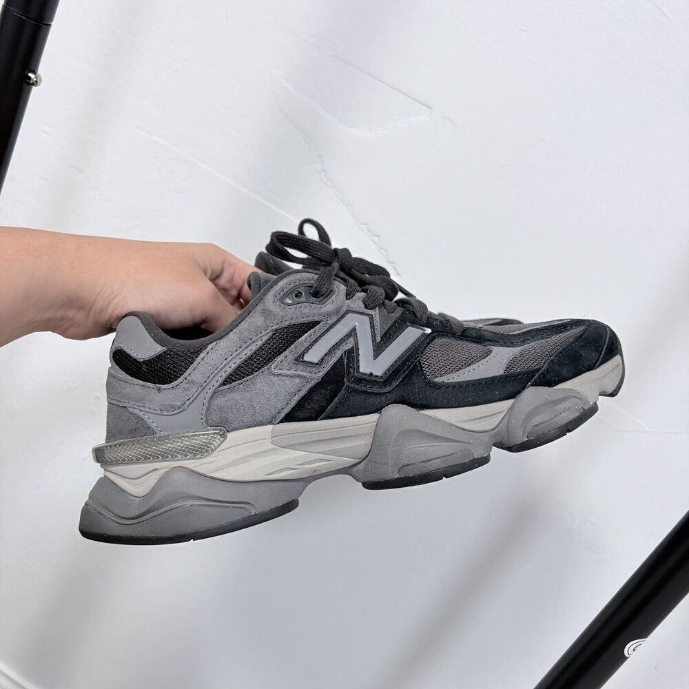 New Balance 9060 Black Castlerock Gray/Black Suede Sneakers U9060BLK 7.5